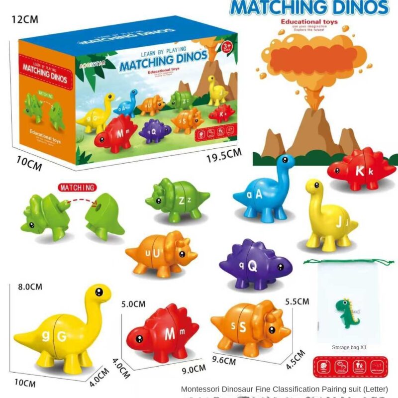 Cross-border Early Education Dinosaur Alphabet Matching Puzzle Toy Enlightenment Cognitive Alphabet Number Pattern Intellectual Assembly Toy