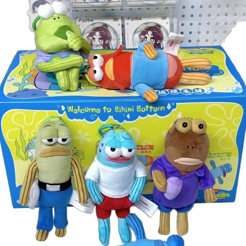 Bikini Bottom Blind Box Resident Plush Doll Pendant Dumb Fish Cute Creative Backpack Keychain